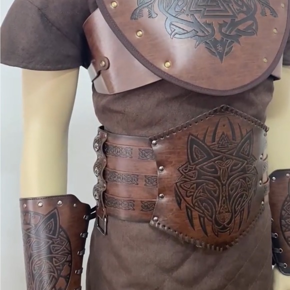 Brand New, Warrior Chest Armor w/ Viking Fenrir Brace, Warrior Set For Ren Faire - Picture 12 of 12